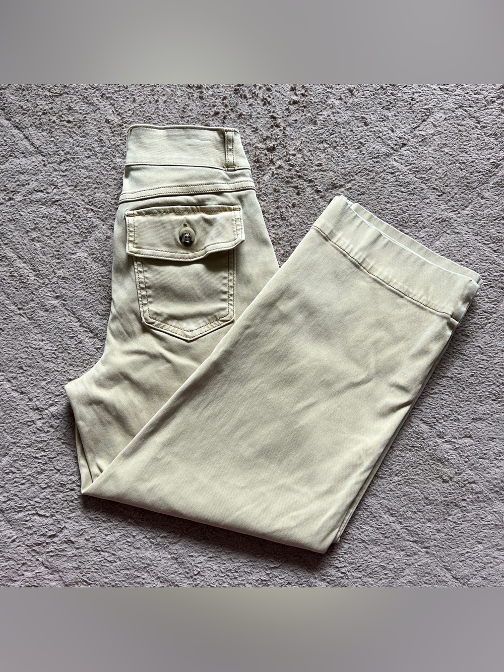 SPANX Stretch Cropped Twill Wide Leg Pants Tummy Control Minimalist Chic Sz S